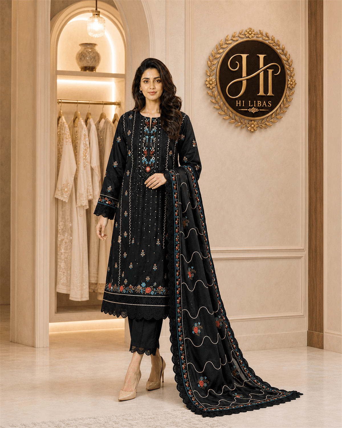 Bin Ilyas Embroidered 3 Piece Suit featured image